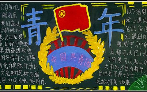 中国共青团主题黑板报图片