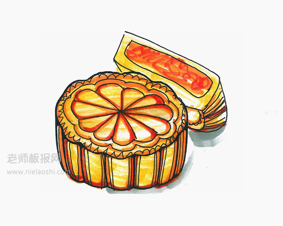 儿童画中秋月饼简笔画步骤图片 中秋月饼是怎么画的