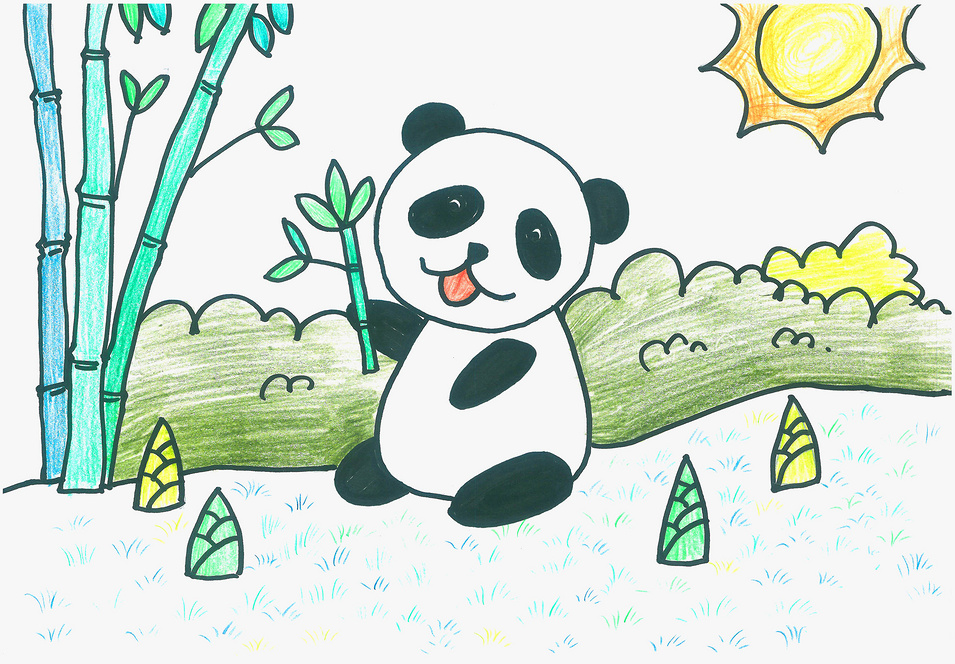 幼年大熊猫简笔画画法图片步骤 熊猫是怎么画的