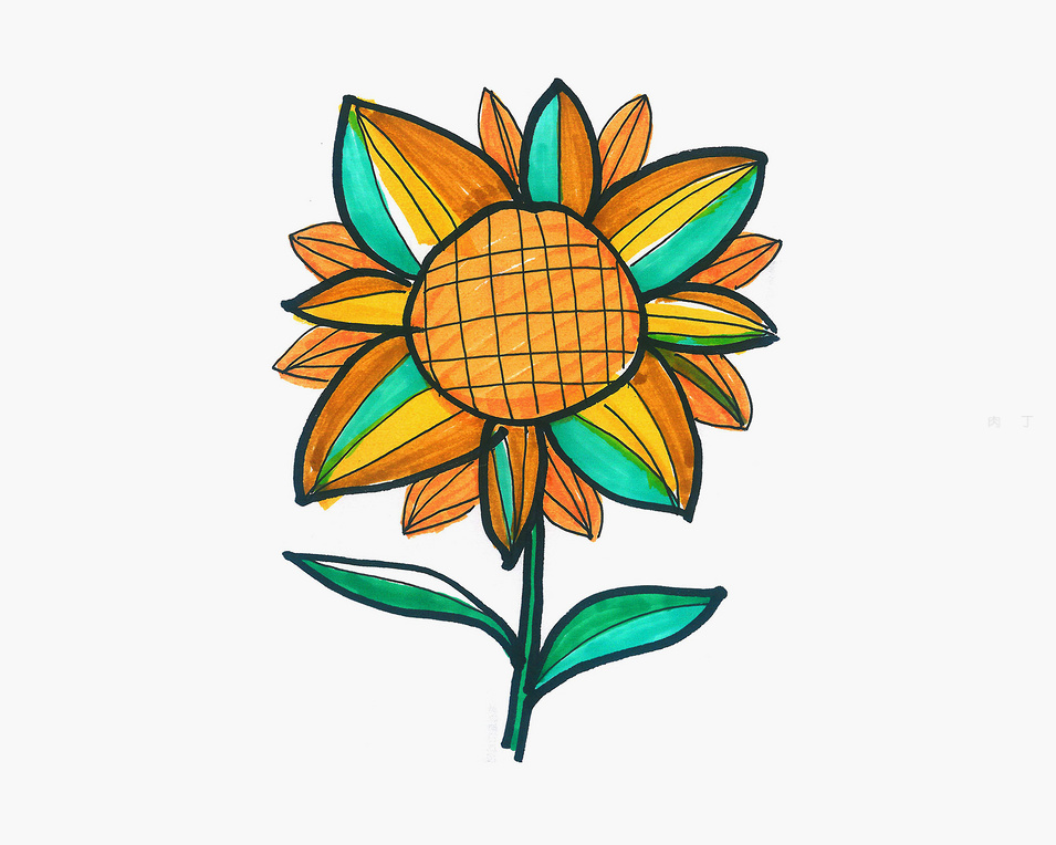 幼儿4～6岁美术大全 简单的向日葵是怎么画