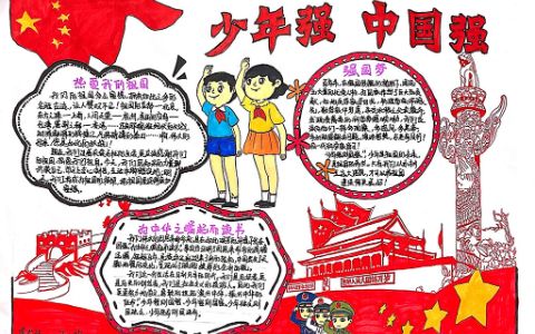 热爱祖国手抄报图片 少年强中国强 为中华之崛起而读书