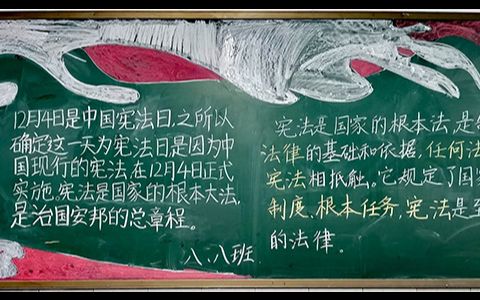 12月4日中国宪法日黑板报图片