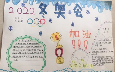 2022冬奥会手抄报简单绘画-内容文字