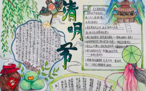 中小学生清明节手抄报彩色绘画高清图片+文字内容,收藏备用