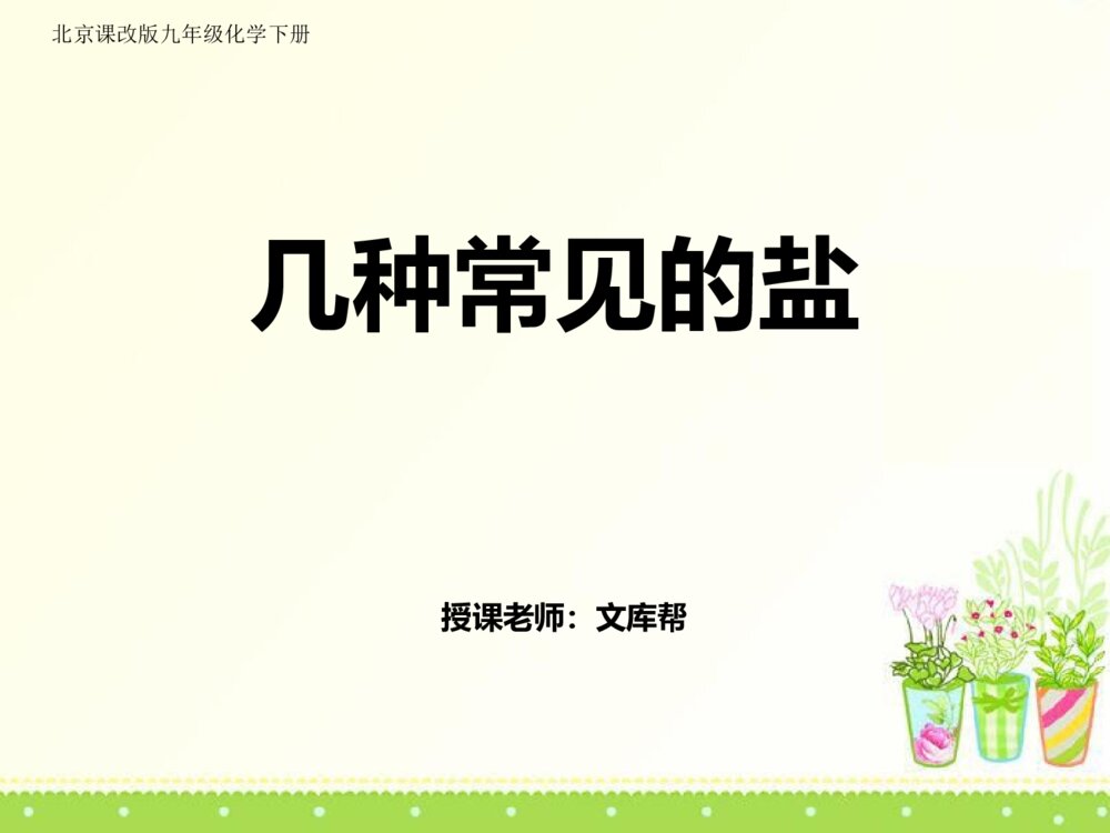 《几种常见的盐》北京课改版九年级化学下册ppt课件