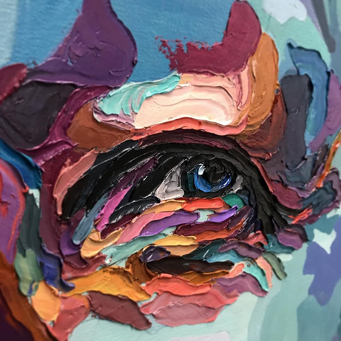 眼睛色彩丰富的油画作品·肌理与色彩的碰撞油画欣赏