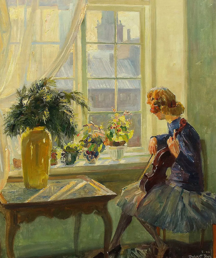 油画欣赏《坐在窗边的女人》油画作品集