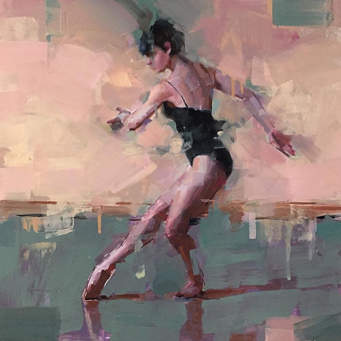 芭蕾舞女孩油画图·单人舞油画作品欣赏
