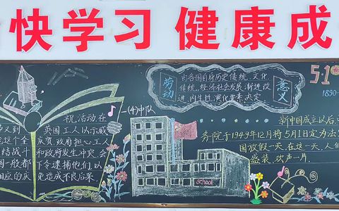 庆祝5·1劳动节黑板报绘画图片-含内容文字