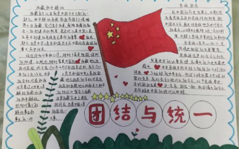 《民族团结一家亲 同心共筑中国梦》主题手抄报绘画图片