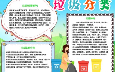 2022保护环境垃圾分类手抄报word电子模板下载