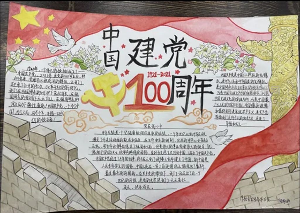 中国建党100周年手抄报图片-建党节手抄报