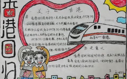 2022纪念香港回归祖国25周年主题手抄报-含文字内容