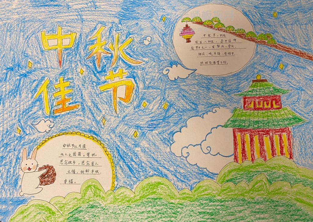 手抄报·中秋佳节绘画图片-中秋节含内容文字