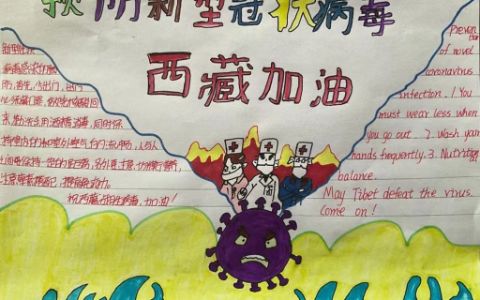 2022预防新型冠状病毒-西藏加油手抄报图片+内容文字