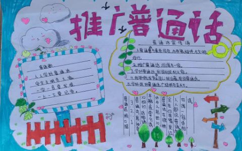 2022小学生《推广普通话》手抄报图片+文字素材