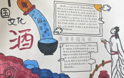 《中国文化酒》主题手抄报图片-传统酒文化手抄报