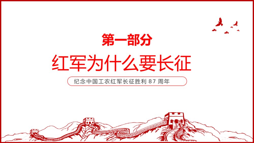 纪念中国工农红军长征胜利87周年PPT课件3