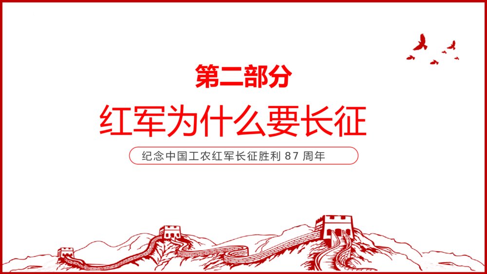 纪念中国工农红军长征胜利87周年PPT课件9