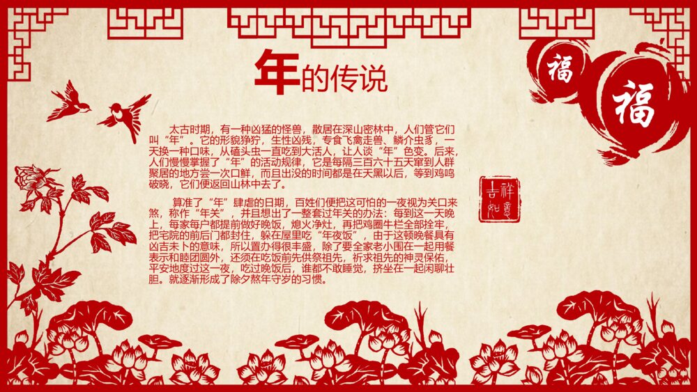 春节习俗传统文化介绍PPT课件（图文并茂）2