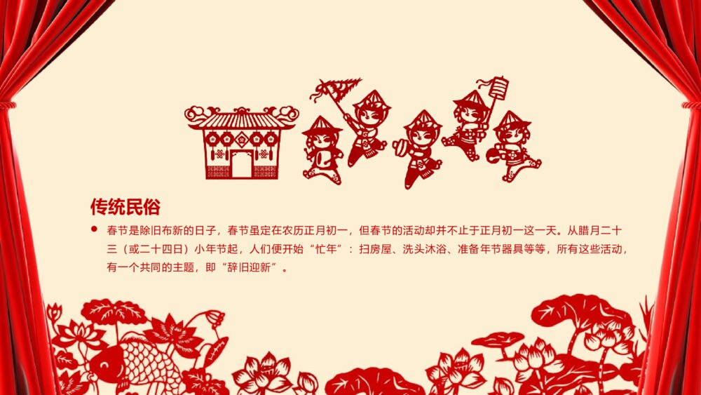 春节除夕节日传统习俗知识主题班会PPT课件10