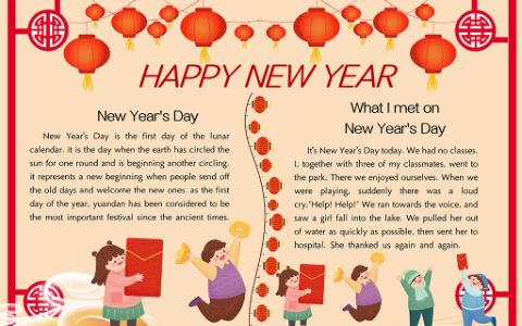 新年电子小报·HAPPY new year英文版word模板(A4纸可编辑修改)