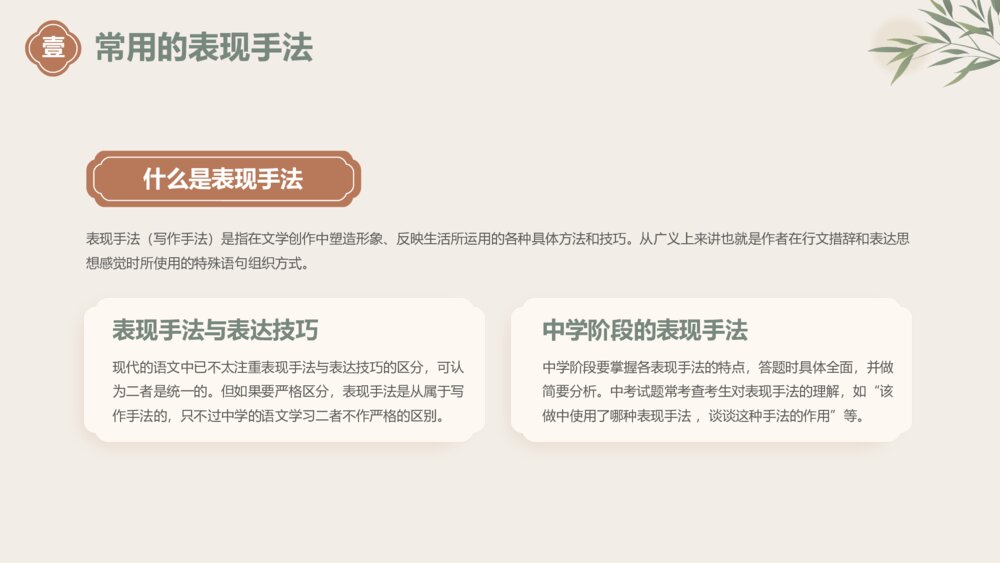初中语文九年级知识点《表现手法》复习教育教学课件PPT下载4