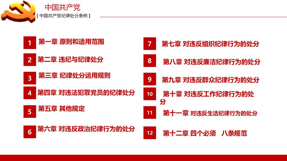 《中国共产党纪律处分条例》政府党建机关党建工作PPT课件下载3