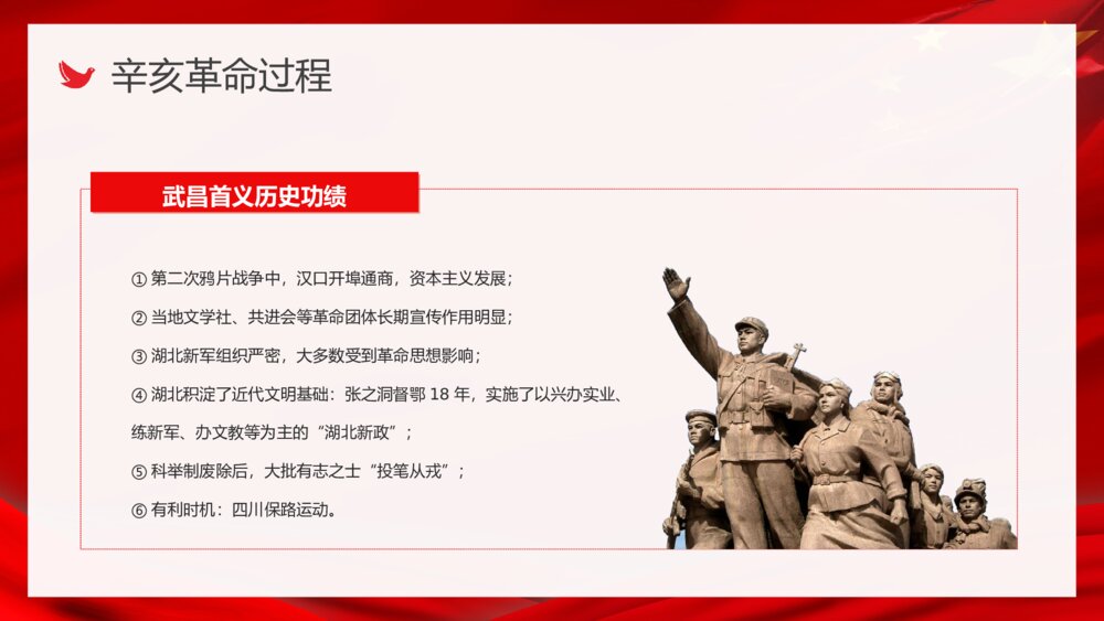10月10日辛亥革命XX周年纪念主题活动宣传策划党政通用PPT课件9