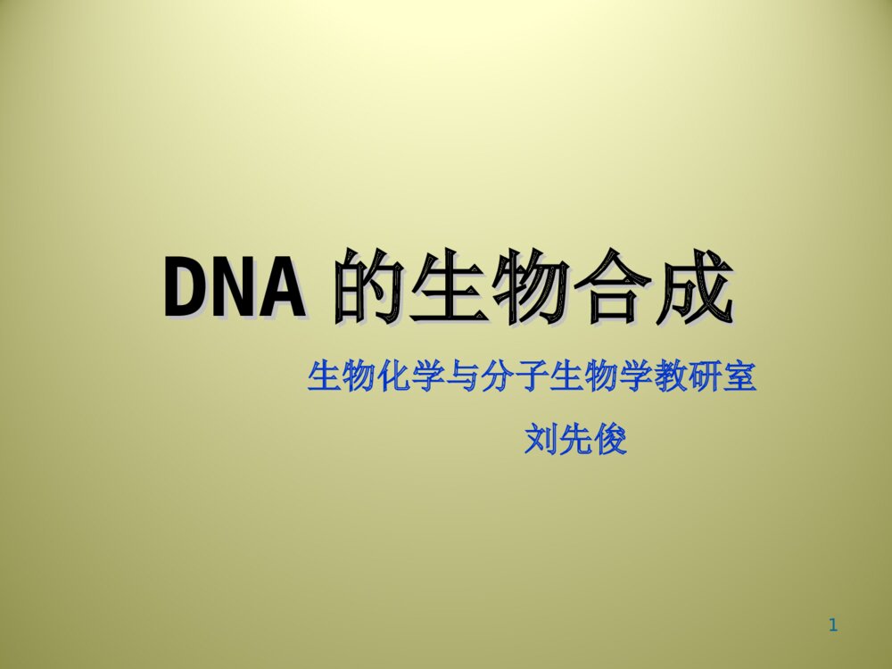 DNA的生物合成PPT生物化学课件下载1