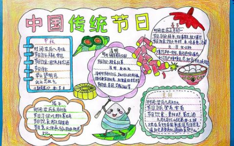 中国传统节日主题手抄报 中国传统节日手抄报绘画三年级