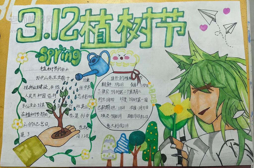 “绿色植树·拥抱未来”小学生”植树节“手抄报作品展（4张）