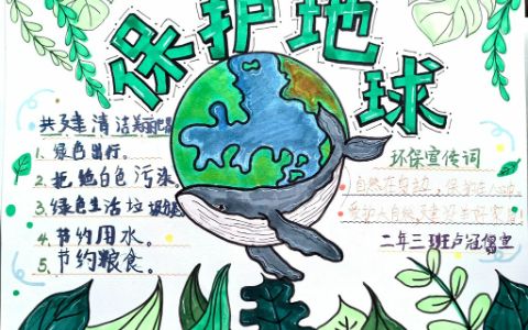 保护地球·共建美丽世界手抄报绘画图片（1张） 保护地球手抄报