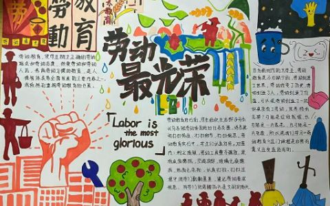 劳动教育·劳动最光荣手抄报 劳动节手抄报图片（1张）