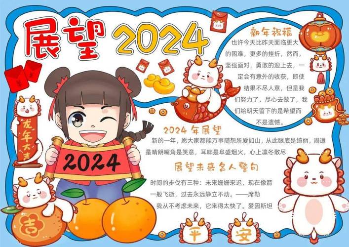 2024年龙年快乐手抄报 手抄报图片大全集