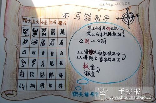 五年级跟汉字有关的手抄报 汉字的手抄报