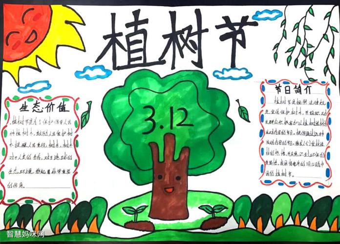 二年级植树节绘画手抄报 植树节手抄报