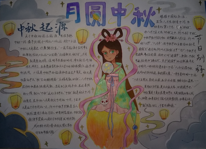 三年级中国传统节日中秋节手抄报 三年级中秋手抄报