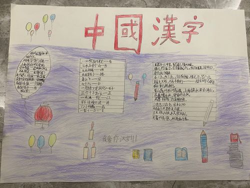 关于中国汉字的小学生手抄报 汉字的手抄报