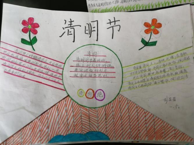 一二三年级学画清明节手抄报 三年级学生手抄报
