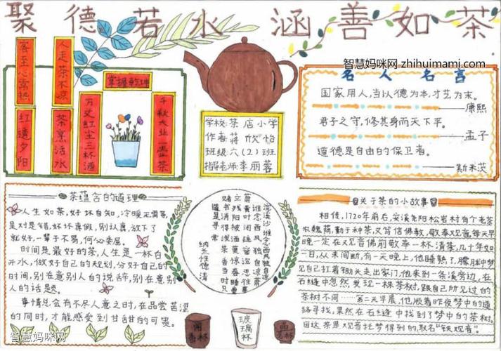 简单又漂亮的茶文化手抄报 简单漂亮的手抄报