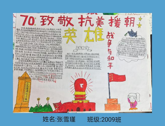 中国朝鲜战争70周年手抄报 70周年手抄报