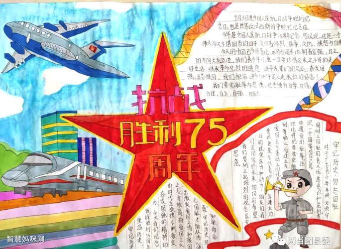 中国人民战争胜利75周年的手抄报 抗战胜利手抄报