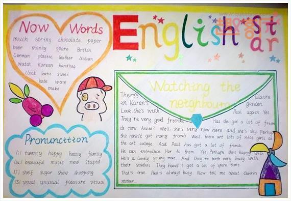 小学生一二年级英语手抄报 二年级英语手抄报