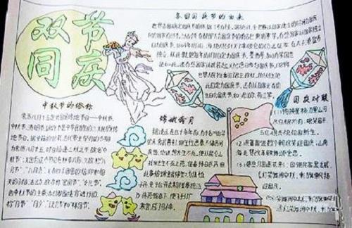 国庆和中秋节的混合手抄报 中秋节的手抄报