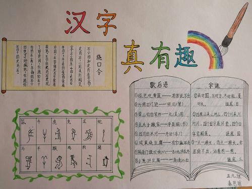 五年级五单元遨游汉字王国的手抄报 一年级五一手抄报