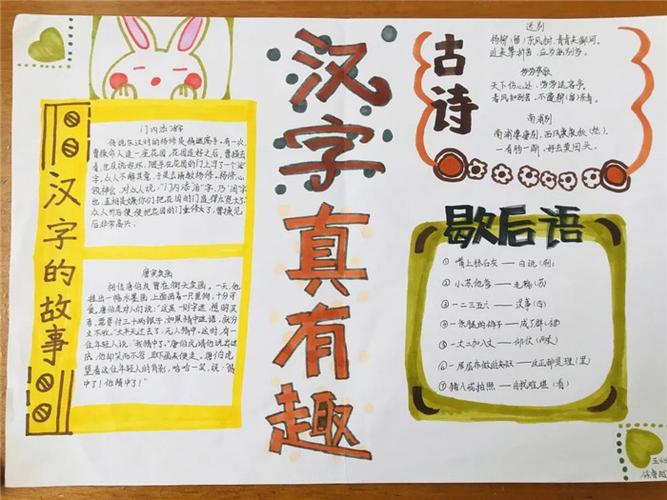 关于汉字的超简单又漂亮的手抄报 简单漂亮的手抄报