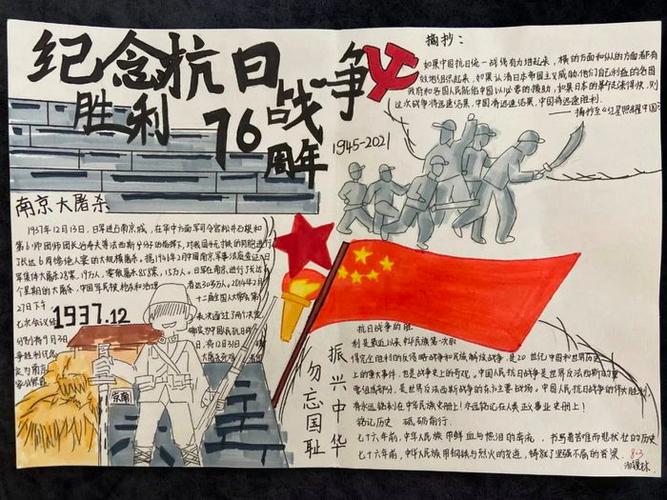 纪念中国人民抗战七十周年胜利手抄报 抗战胜利手抄报