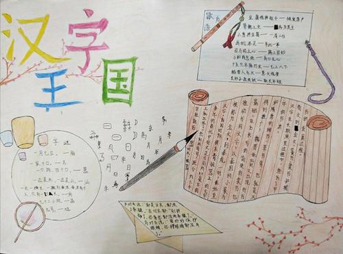 汉字真有趣之汉字古诗手抄报 有趣的汉字手抄报