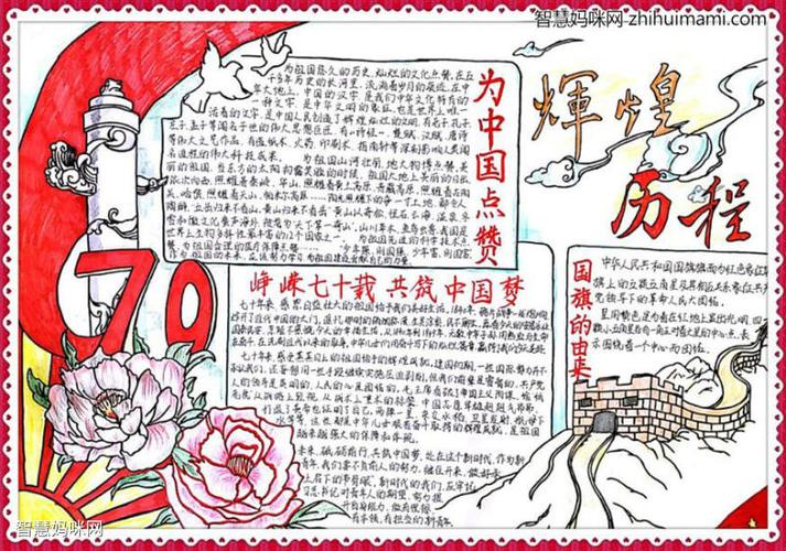 新中国成立70周年盛世华诞手抄报 70周年手抄报